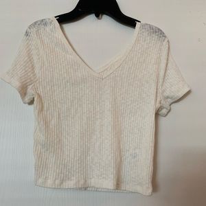white cream crop top
